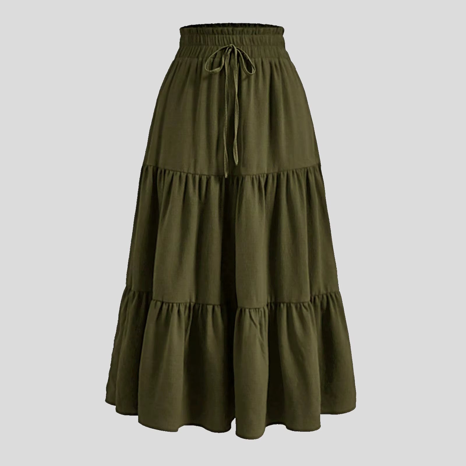 Women'S Boho Floral Print Skirt Vintage High Waist Maxi Skirts Summer Casual Loose Beach Skirt Elegant Ladies Flowy Ruffle Skirt