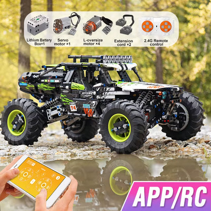 Mould King 18002 Technical Car Toys the MOC-19517 4WD RC Buggy Building Block Assembly Car Model Brick Set Kids Christmas Gift
