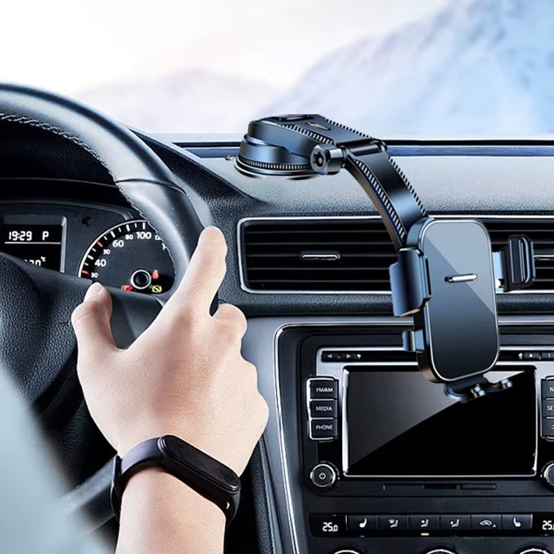 Universal Car Phone Holder - Versatile Dashboard and Windshield Mount for GPS Navigation