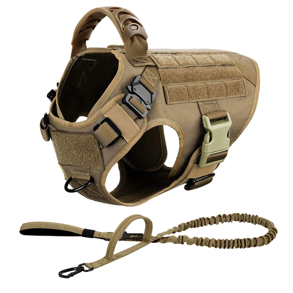 Large Dog Harness and Leash Set for German Shepherds and Malinois - Training and Walking Vest with Collar for Medium to Large Dogs