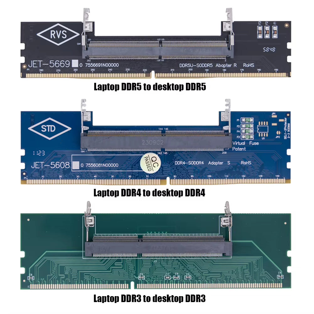 1 PC Laptop to Desktop Memory Adapter Card DDR3 DDR4 DDR5 Memory RAM Connector Card