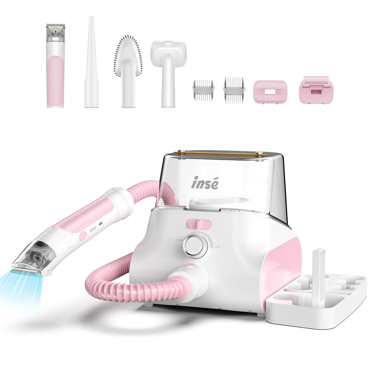 INSE P30 Ultra-Low Noise Dog Grooming Vacuum with 4.5L Dust Box and Pet Clipper for Efficient Pet Hair Removal