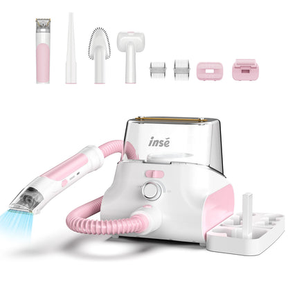 INSE P30 Ultra-Low Noise Dog Grooming Vacuum with 4.5L Dust Box and Pet Clipper for Efficient Pet Hair Removal