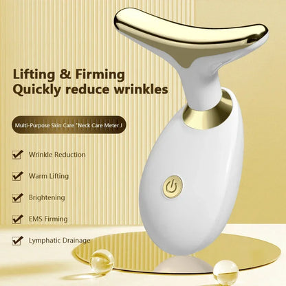 Facial & Neck Massager – Skin Firming, Wrinkle Reducer & Sculpting Tool | Portable LED Light Therapy for Face & Neck Care