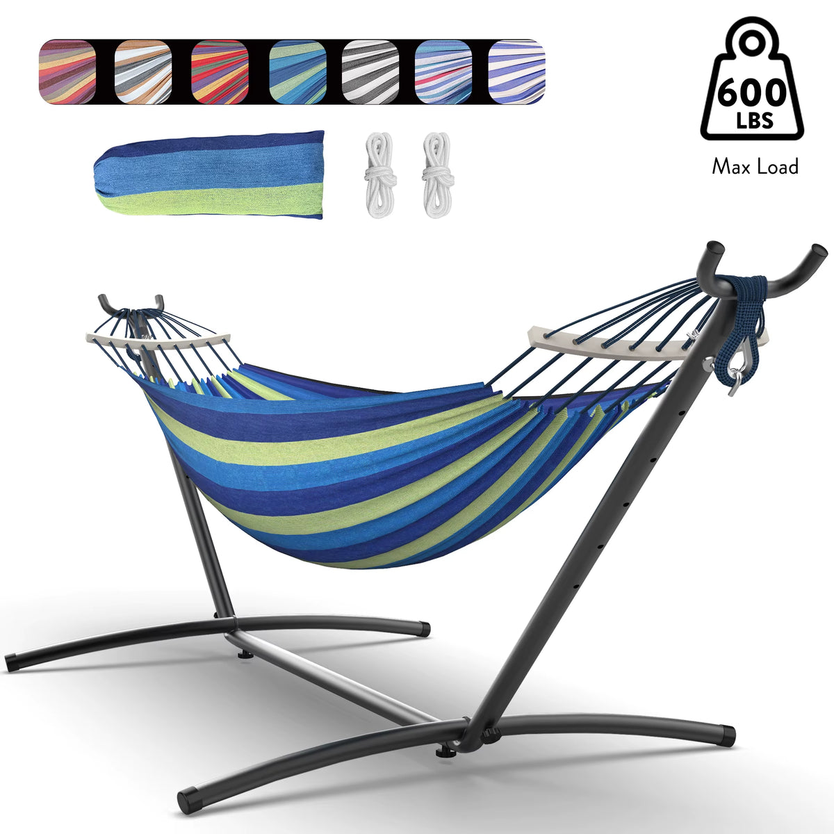 Gyroor Adjustable Hammock Stand - 600 lb Capacity Stylish Hammock Bed with Storage Bag for Outdoor Relaxation