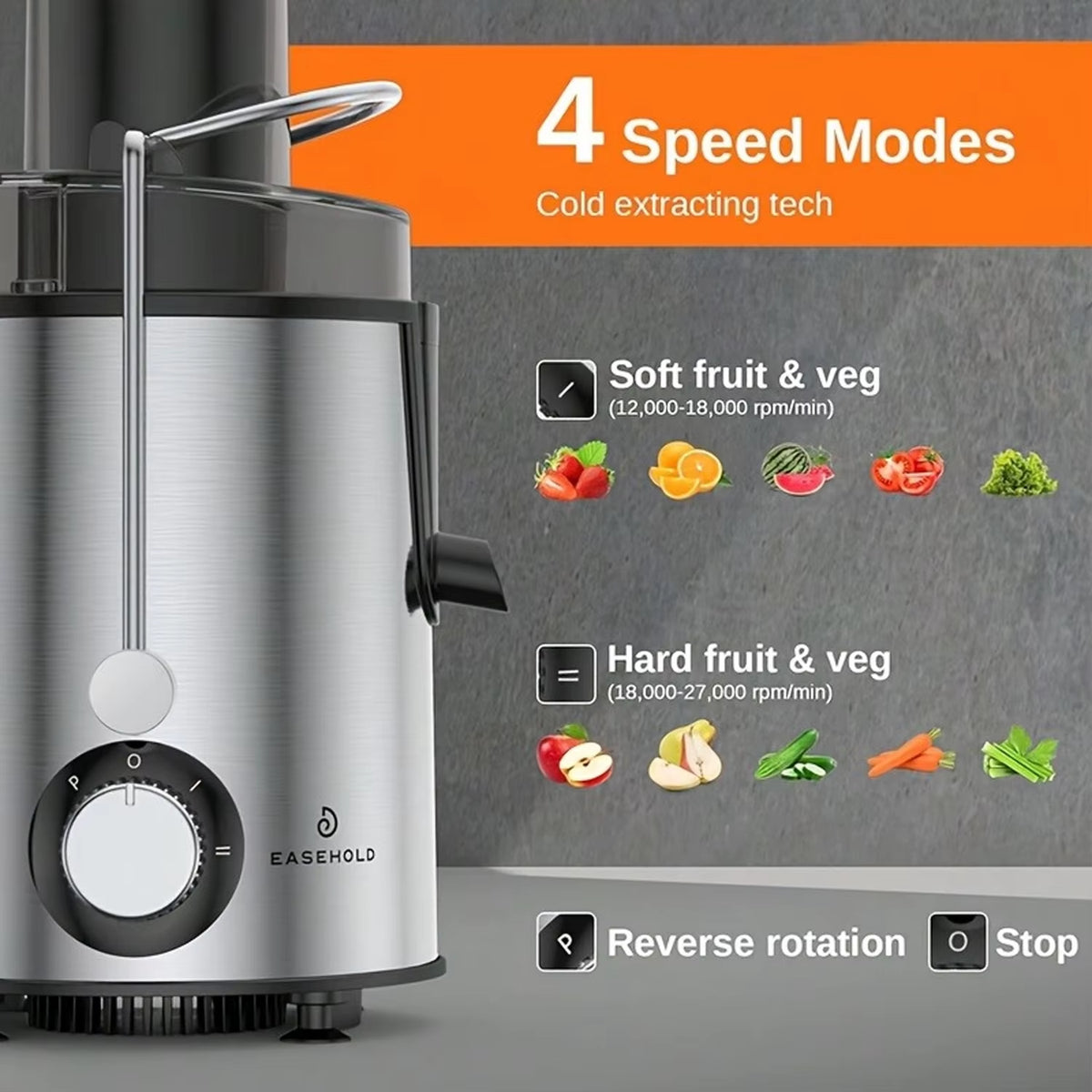Dual-Purpose Juicer for Household and Commercial Use with High-Power Motor, High-Speed Output for Fine, Residue-Free Juice, Large Capacity, High-Temperature Resistant, and Odorless Fresh Pressing of Fruits and Vegetables