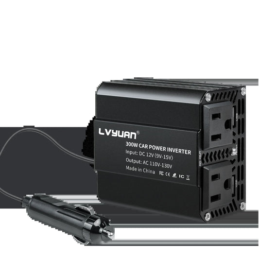 500W/300W Mini Portable Car Inverter DC12V to AC110V with USB 5V 3.1A Output and US Socket