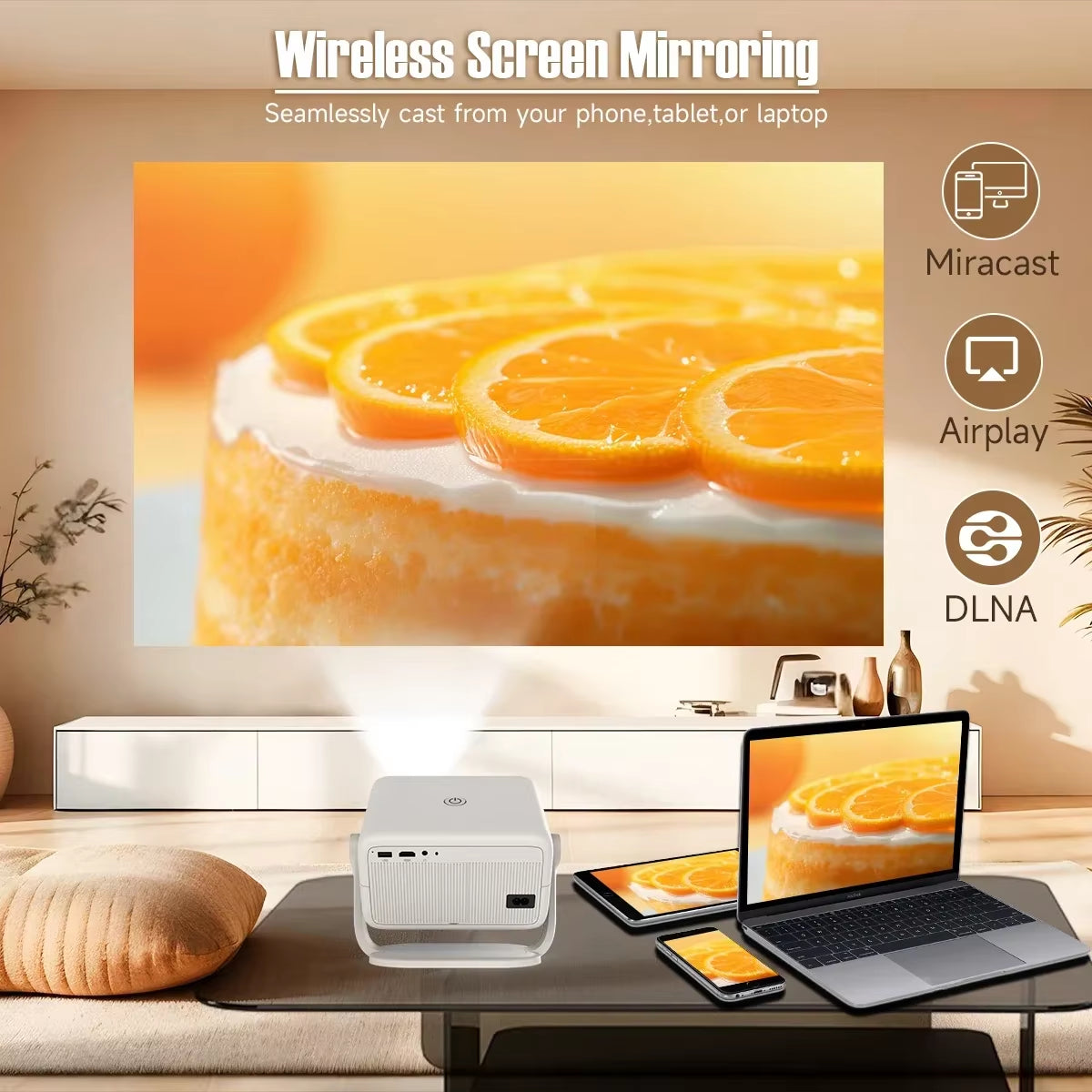 650ANSI L018 4K Projector Native 1080P Home Cinema Auto Focus Keystone Android 11 Wifi6 Portable Projector for Outdoor