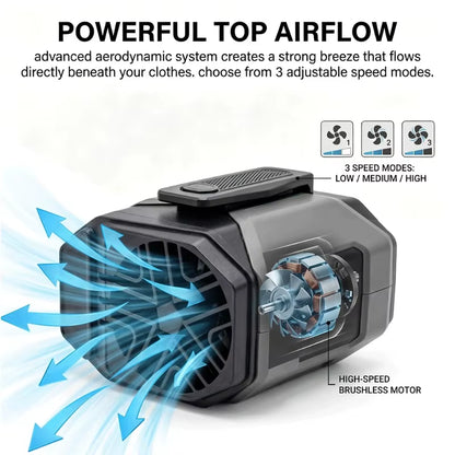 Rechargeable Portable Waist Fan with Flashlight and Power Bank Function for Hands-Free Use in Outdoor and Indoor Activities