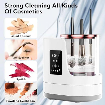 3-in-1 Automatic Electric Makeup Brush Cleaner and Dryer - Quick-Drying Tool for Gentle Care of Brush Bristles
