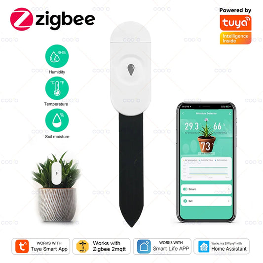 Smart Zigbee Soil Moisture Sensor Temperature and Humidity Meter Thermo Hygrometer Garden Automation Irrigation Detector