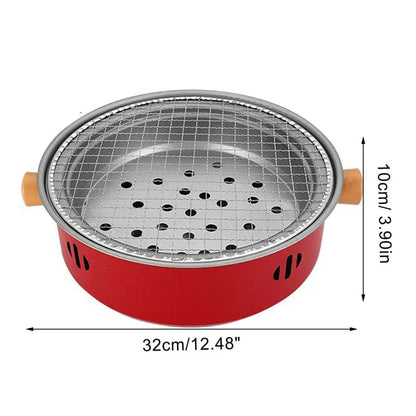 Steel Barbecue Grill Korean Charcoal Stove Split BBQ Stove round Non-Stick Barbecue Rack for Outdoor Camping