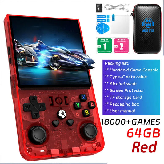 R36MAX Retro Handheld Console - 64/128GB Lag-Free Emulation 18000+ Games 4.0" IPS Screen Ergonomic Contour Grips
