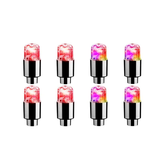 Durable Tire Valve Cap Lights - 2/4/8 Pack for Cars, Motorcycles, and Bicycles