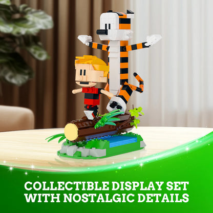 Little Boy and Tiger Adventure Building Set - Classic Cartoon Wooden Bridge Figure Toys, Creative Gift for Boys Ages 8-14, 496 Pieces