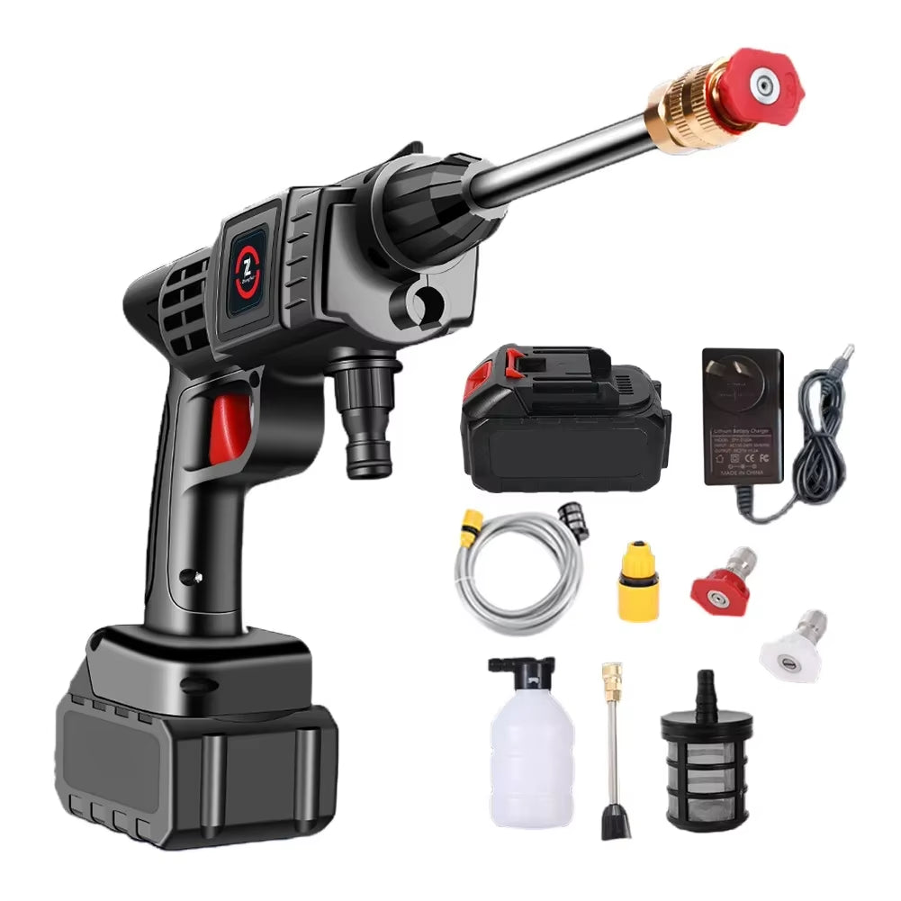 High Pressure Car Washer 30Bar Wireless Car Wash Machine 4000Mah Rechargeable Car Wash Machine for Garden Watering Home Cleaning