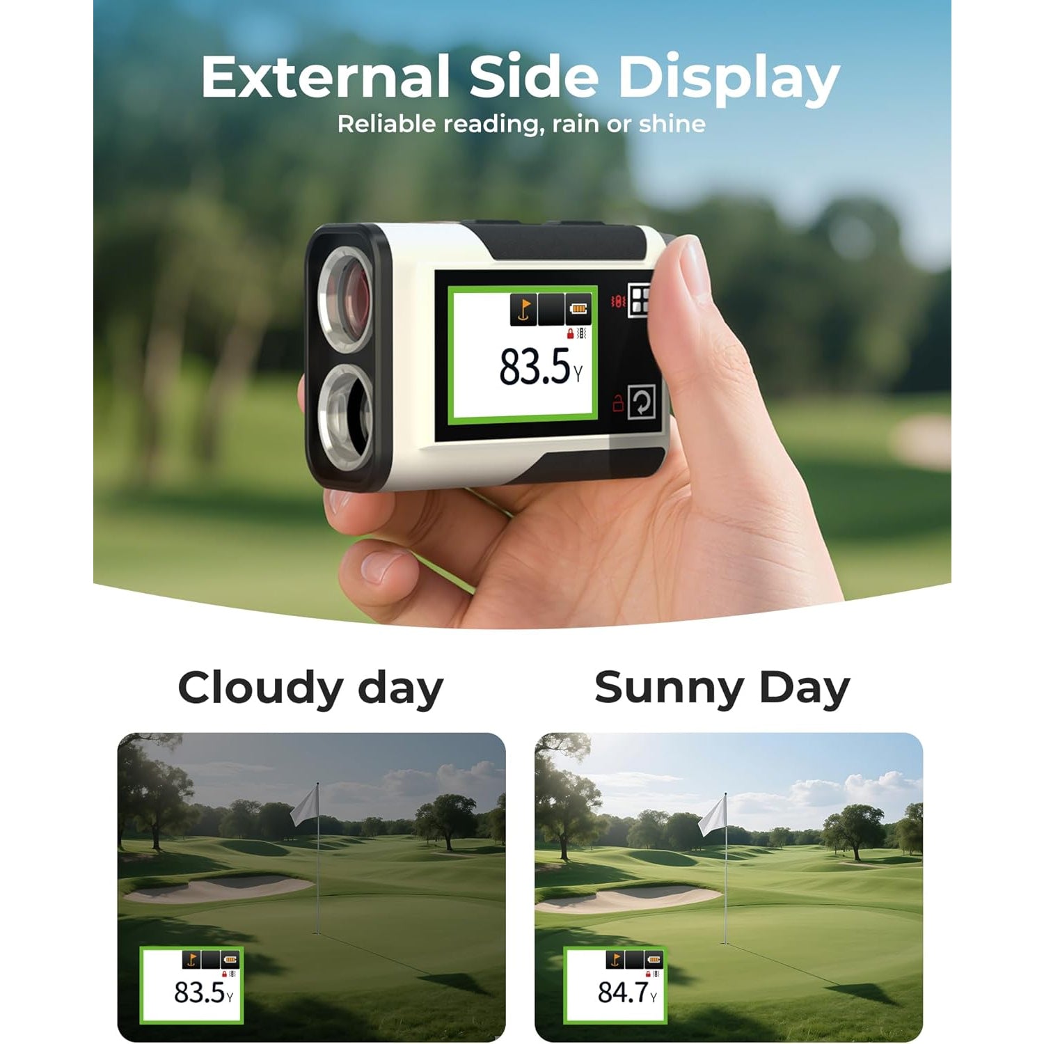 CIGMAN Golf Rangefinder 1312 Yards Slope Compensation 2.4 Inch Touchscreen 6X Magnification Flag Lock Vibration Rechargeable USB-C Golf Accessories IP54 Water Resistant