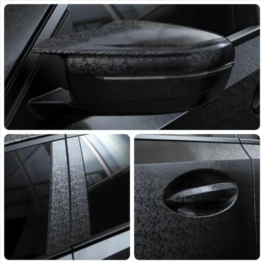 Forged Carbon Fiber Vinyl Wrap - 3D Cosmic Ghost Texture Auto Decal Film for Vehicle Customization