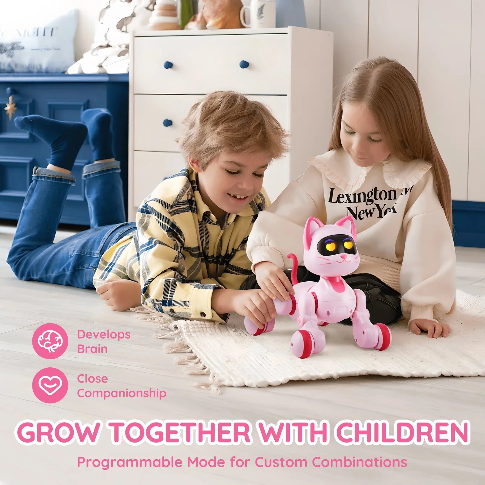 RC Robot Cat Toy for Kid Talking Dancing Touch Remote Control Programmable