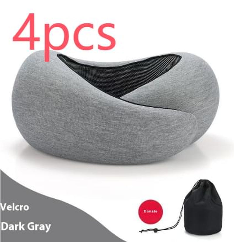 Soft Memory Foam Travel Neck Pillow U Shape Adjustable Support Comfortably Sleeping on Plane Car Office Noon Break