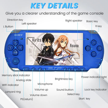 PSP 3000 VIBRANT BLUE (PSP-3006) Original Game Console Sony PSP3000 Handheld Arcade Game Console (+Free Games)