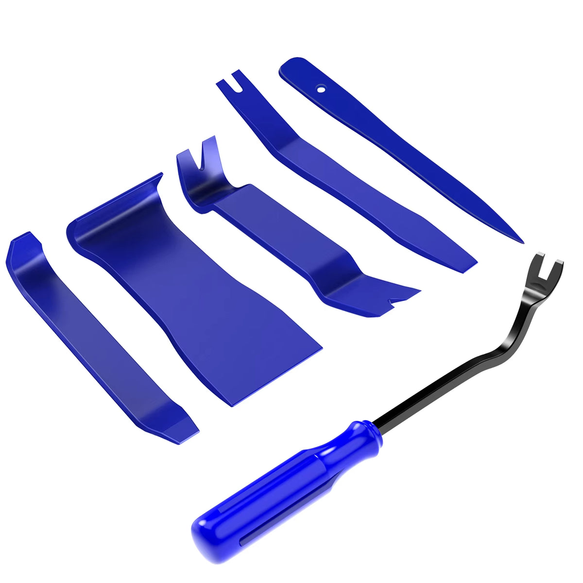 Nilight 6-Piece Auto Trim Removal Tool Kit - No-Scratch Design for Car Audio, Dash Panel, Window Molding, and Fastener Removal - Black