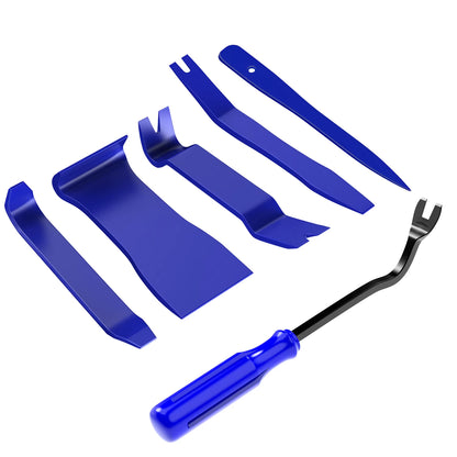 Nilight 6-Piece Auto Trim Removal Tool Kit - No-Scratch Design for Car Audio, Dash Panel, Window Molding, and Fastener Removal - Black