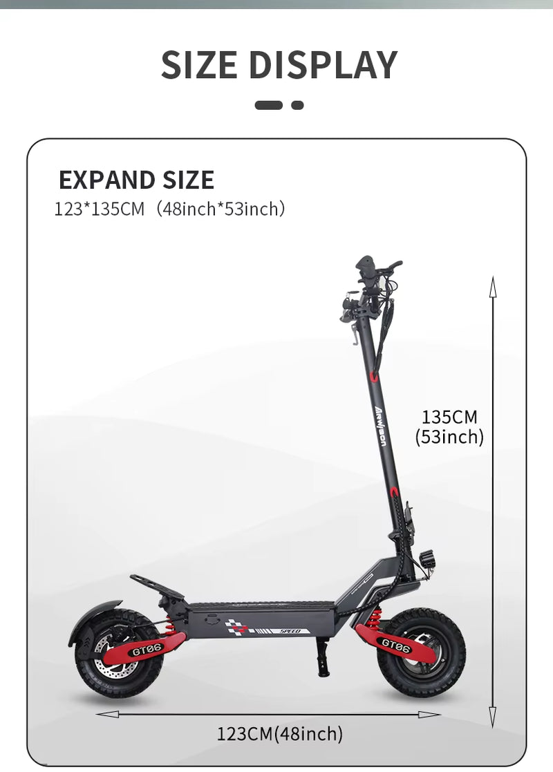 GT06 1200W Foldable E-Scooter for Adults -Max Speed 25MPH, 48V 13AH/23.4AH, 11"Off-Road Tires | US Stock, Factory Direct