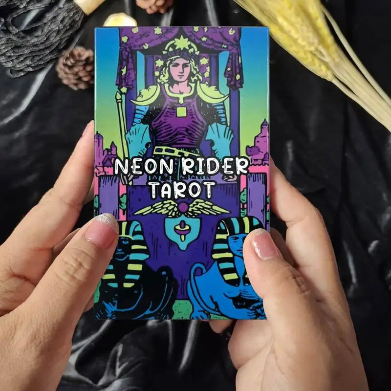 1 Box Neon Rider Tarot Cards 78PCS Original Tarot Deck for Tarot Reading Divination Fortune Telling Game in English Tarot