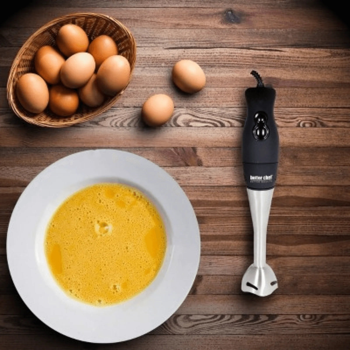 Better Chef 200W Dualpro Immersion Blender Hand-Mixer with Cup and Beater