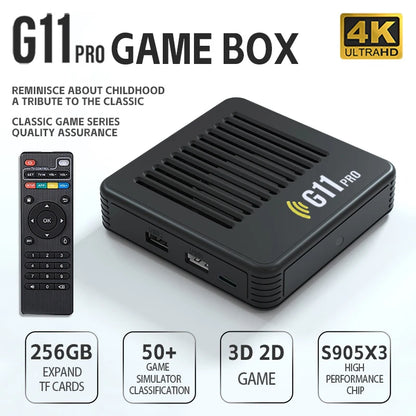 Video Game Console G11 Pro 4K HD 2.4G 256GB Wireless Controller Emuelec4.3 S905X2 Dual System Family Gamebox Built-In 60000 Game