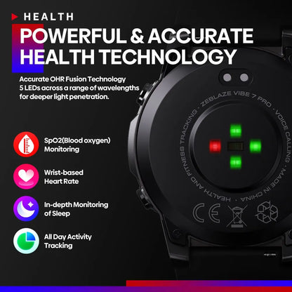 VIBE 7 PRO Voice Calling Smart Watch 1.43 Inch AMOLED Display Hi Fi Phone Calls Toughness Sports Smartwatch for Men