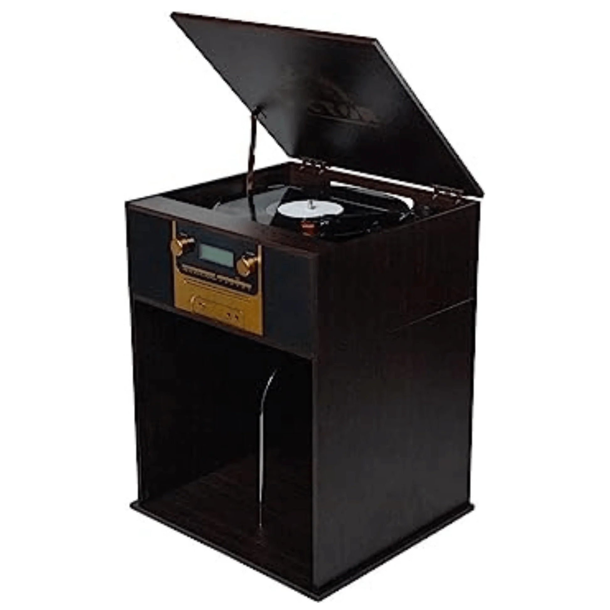 Victor Boyleston 7-In-1 3-Speed Turntable Music Center W Album Storage and USB Port