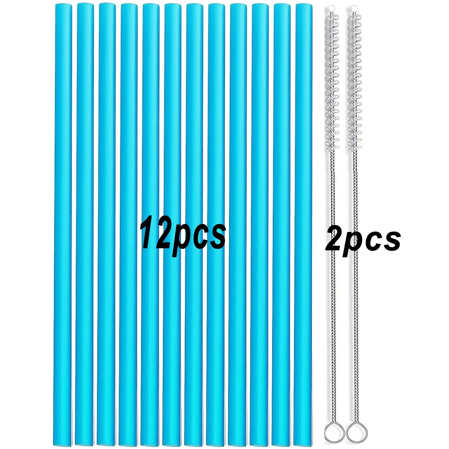Set of 12 Long Color Replacement Straws for 40 Oz and 30 Oz Tumblers