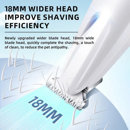 Type C Dog Paw Trimmer with LED Light Waterproof Pet Hair Trimmer with LED Display Dog Clippers for Grooming 18Mm Widen Blade