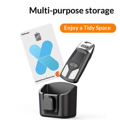 Vehicle Key and Toll Card Storage Box for Dashboard Console