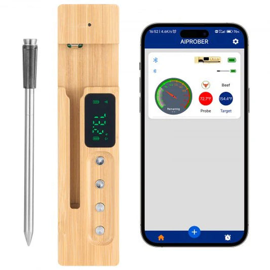 Wireless Meat Thermometer Bluetooth Meat Probe 500 Ft Range for Cooking