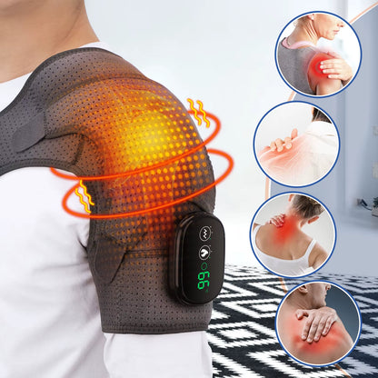 Electric Shoulder /Knee Massager Heating Pad Vibration Massage Support Belt Shoulder /Knee Thermal Brace