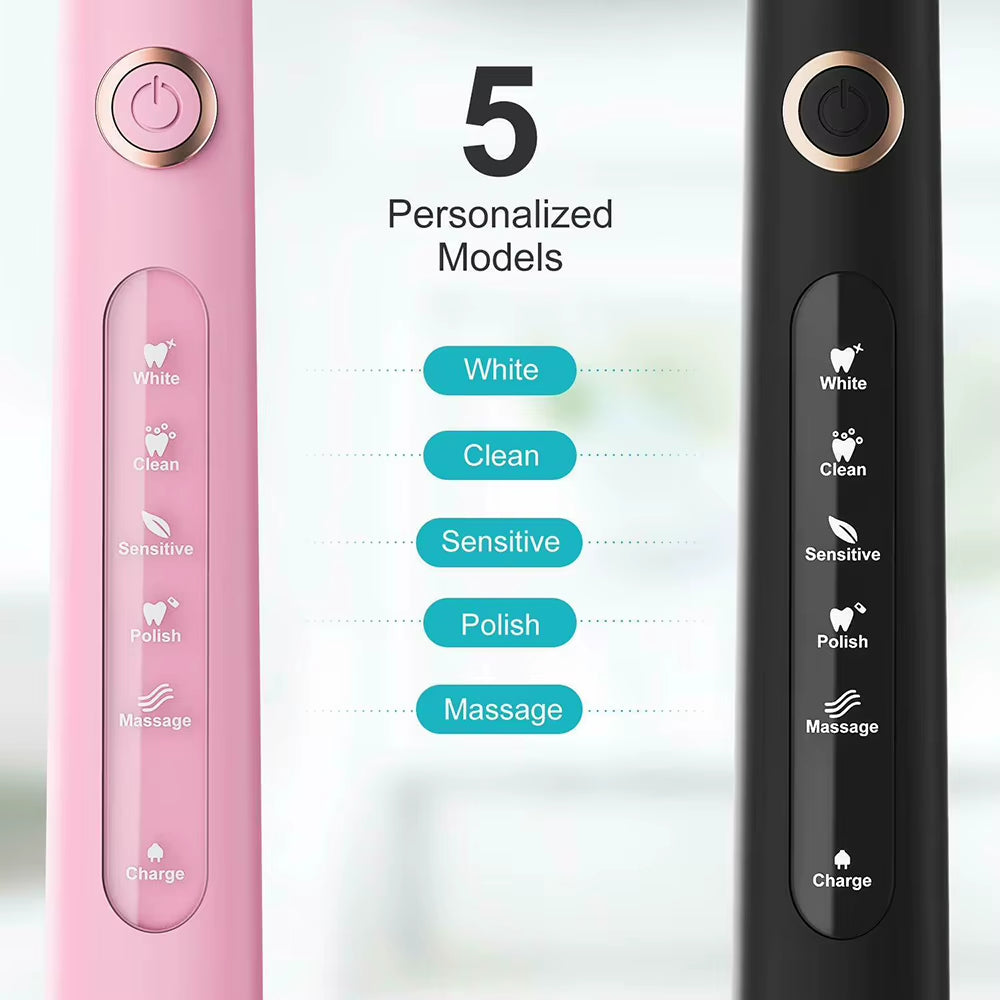 Fairywill Electric Sonic Toothbrush FW-D7 USB Charge Rechargeable Adult Waterproof Electronic Tooth Brushes Replacement Heads