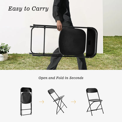 JHK Lightweight Plastic Folding Chairs - 4/6 Pack, 330LB Load Capacity, Versatile for Indoor/Outdoor Use, Ideal for Living Room and Home Office
