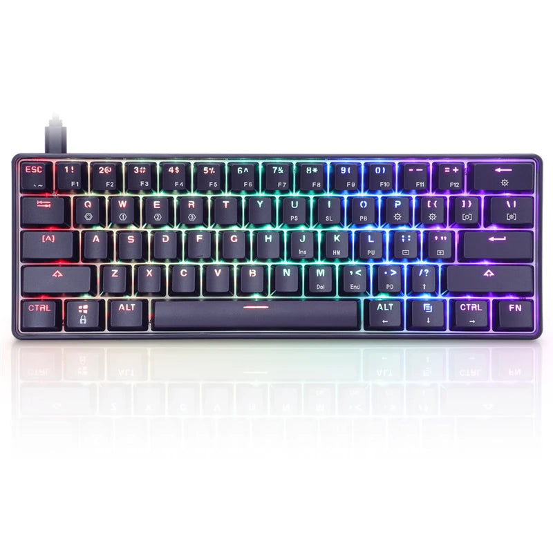 SKYLOONG GK61 Mechanical Keyboard 61 Keys Hot Swappable Gateron Optical Switch RGB Type-C Wired Programmable 60% Layout Gaming Keyboard