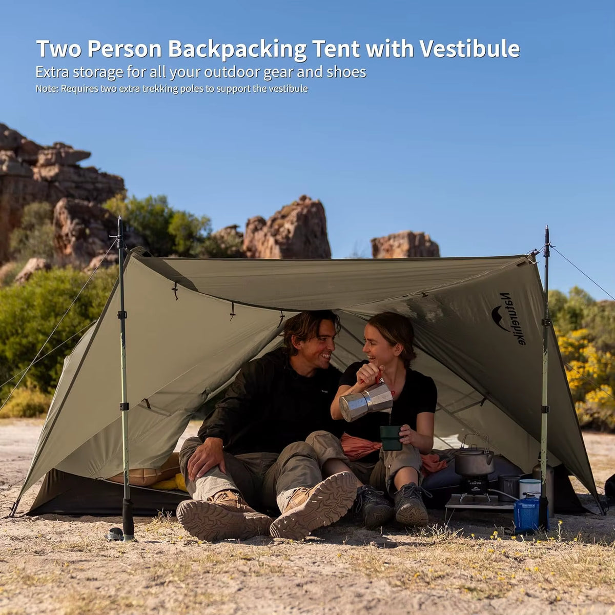 Naturehike Mongar PRO Ultralight Waterproof Tent for 1-3 Persons - 20D Nylon Camping and Backpacking Solution