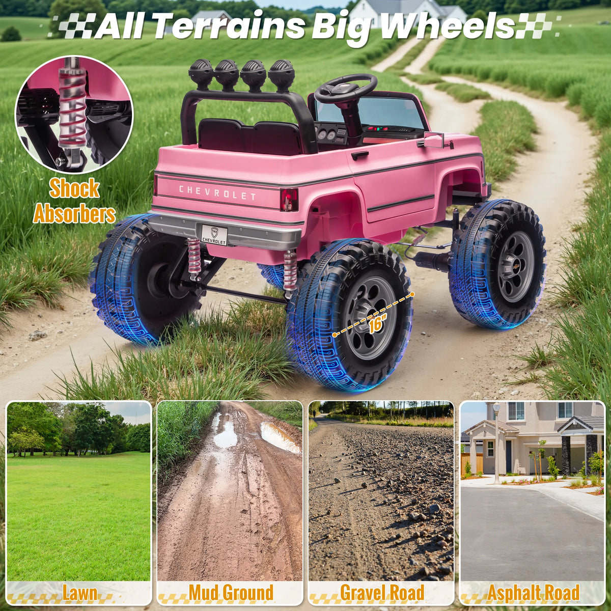 Licensed Chevrolet Cheyenne 24V Ride-On Car with 4x200W Motors and Remote Control - 24 Volt Ride-On Toy for Children