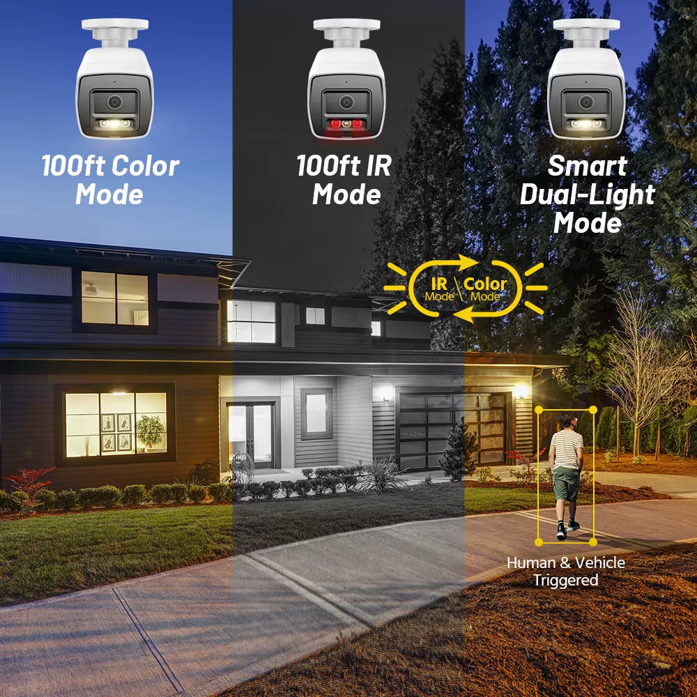 4K POE Video Surveillance System 8CH NVR with 8MP 12MP Security Cameras CCTV Kit Audio Recording Ip Camera Two-Way Audio