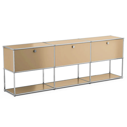 Contemporary Stainless Steel Storage Cabinet and TV Stand for Living Room and Home Office