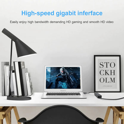 USB 3.0 Gigabit Ethernet LAN RJ45 1000Mbps Network Adapter for Windows PC Mac