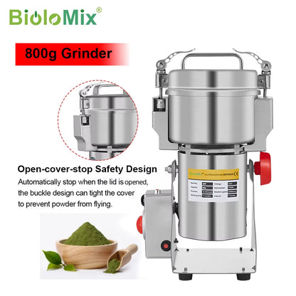 Dry Food Grinder Mill 800G 700G - Grain Spice Herb Cereal Coffee Grinder Gristmill for Flour Powder Crushing