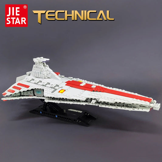 67106 JIESTAR High-Tech Moc Venator Attack Cruiser Fighter Destroyer Brick Technical Model Building Star Blocks Space Ship Toys