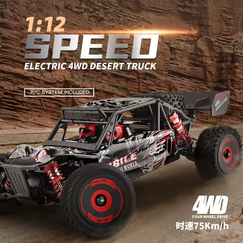 Wltoys 124016/124017 4WD Off-Road RC Car - High-Speed 75Km/H Remote Control Crawler with Brushless Motor and 2.4G Electric Drift Capabilities