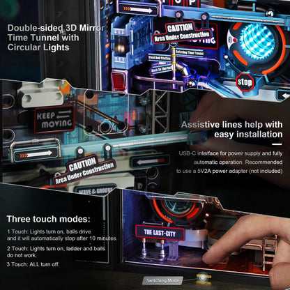 Robotime Rokr the Last City -Futuristic Marble Run Cyberpunk Gift for Men 3D Puzzle Model Gaming Decoration Automatic